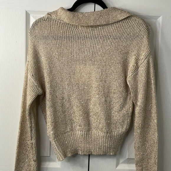 Marled - Open Collar Tan Sweater Size XS - Picture 15 of 15